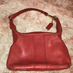 Vintage Burnt Orange Leather Shoulder Purse